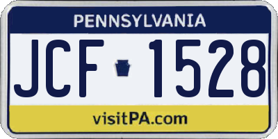 PA license plate JCF1528