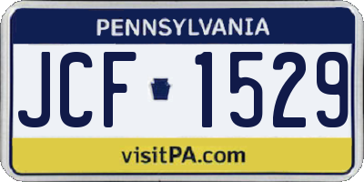 PA license plate JCF1529