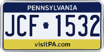 PA license plate JCF1532