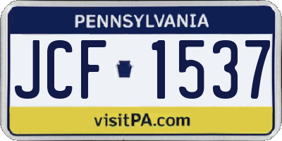 PA license plate JCF1537