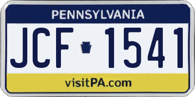 PA license plate JCF1541
