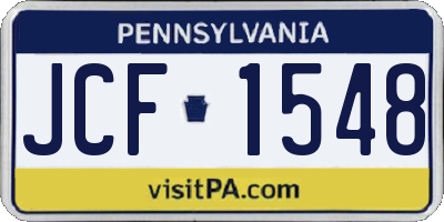 PA license plate JCF1548