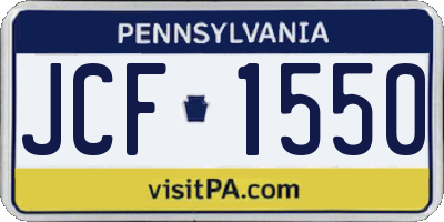 PA license plate JCF1550