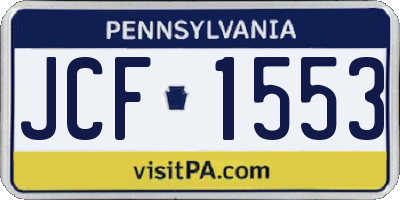PA license plate JCF1553