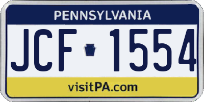 PA license plate JCF1554