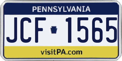 PA license plate JCF1565