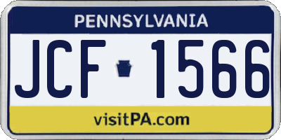 PA license plate JCF1566