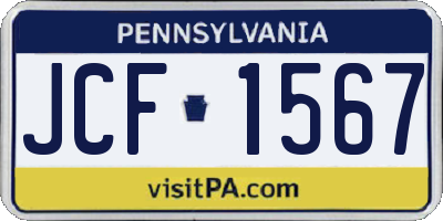 PA license plate JCF1567