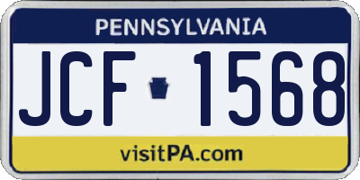 PA license plate JCF1568