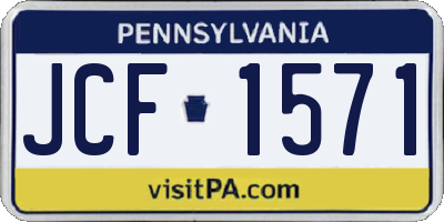 PA license plate JCF1571