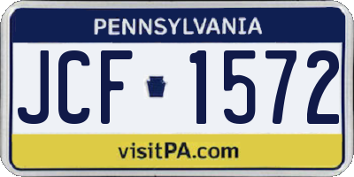 PA license plate JCF1572