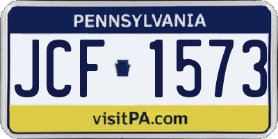 PA license plate JCF1573