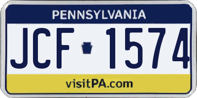 PA license plate JCF1574