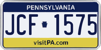 PA license plate JCF1575