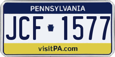 PA license plate JCF1577