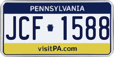 PA license plate JCF1588