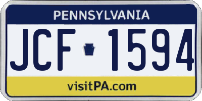 PA license plate JCF1594