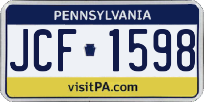 PA license plate JCF1598