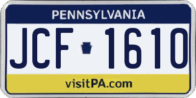 PA license plate JCF1610