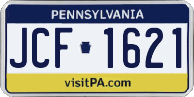 PA license plate JCF1621