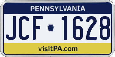 PA license plate JCF1628