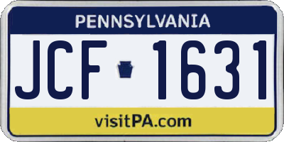 PA license plate JCF1631