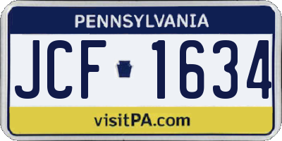 PA license plate JCF1634