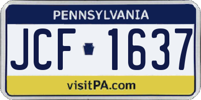 PA license plate JCF1637
