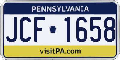 PA license plate JCF1658