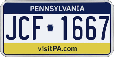 PA license plate JCF1667