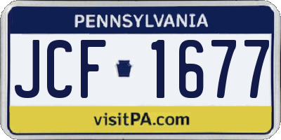 PA license plate JCF1677
