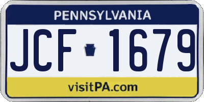 PA license plate JCF1679