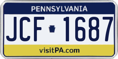 PA license plate JCF1687