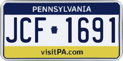 PA license plate JCF1691