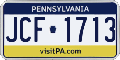 PA license plate JCF1713