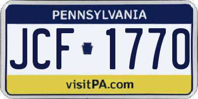 PA license plate JCF1770