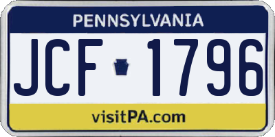 PA license plate JCF1796