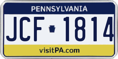 PA license plate JCF1814