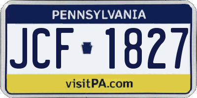PA license plate JCF1827