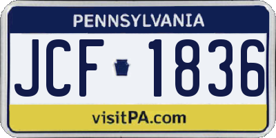 PA license plate JCF1836