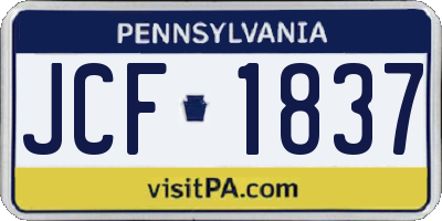 PA license plate JCF1837