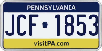 PA license plate JCF1853
