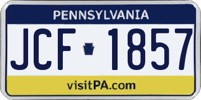 PA license plate JCF1857