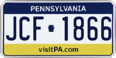 PA license plate JCF1866
