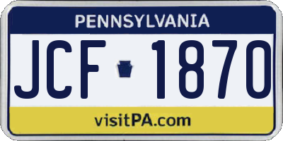 PA license plate JCF1870