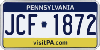 PA license plate JCF1872