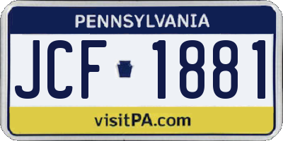 PA license plate JCF1881