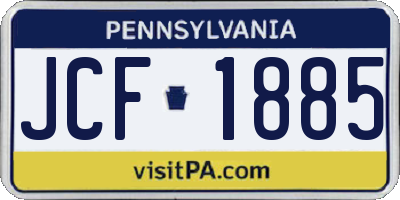 PA license plate JCF1885