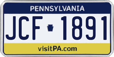 PA license plate JCF1891