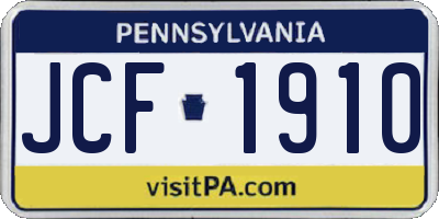 PA license plate JCF1910